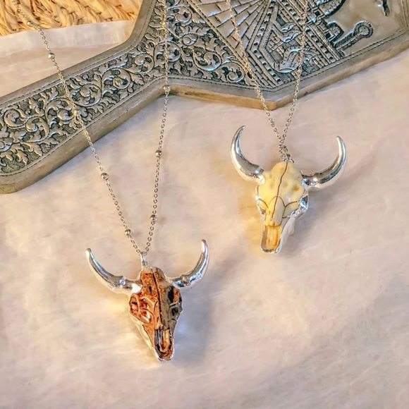 📌NIB Aria Lattner Longhorn Skull Necklace📌 - Picture 2 of 8